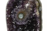 Tall, Dark Purple Amethyst Cluster With Wood Base - Uruguay #121298-3